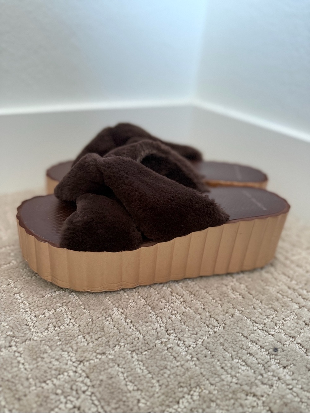 Tory Burch faux fur Platform Sandals